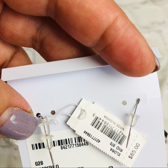 Kendra Scott Elora silver drusy hoop earrings NEW - Picture 6 of 6